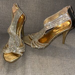 Beautiful gold studded heels.